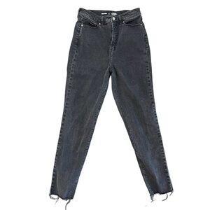 Old Navy O.G. Straight Higher High Rise Black Washed Jeans | Size 10 Tall